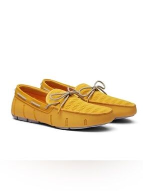 Swims Men's Yellow Knit Woven Driver Slipon Loafers 10